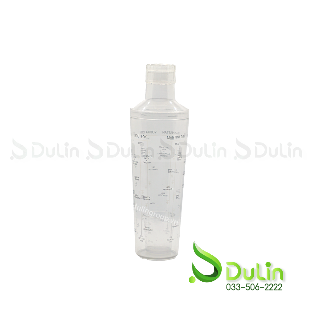 Bình lắc nhựa cao cấp Cocktall vạch đen 500ml